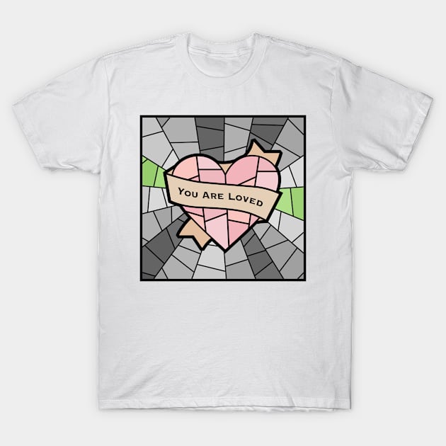 You Are Loved Pride (Agender) T-Shirt by OctopodArts